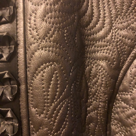 Nygard faux leather jacket with nylon sleeves and back - Picture 4 of 5